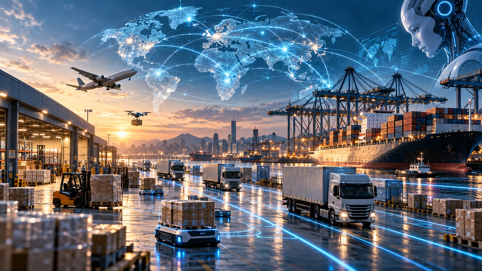 El salto refleja el paso de las pruebas piloto a la operación diaria en almacenes, transporte y compras, aunque la adopción avanzaría más lento que la oferta disponible (Imagen: Movant Connection)