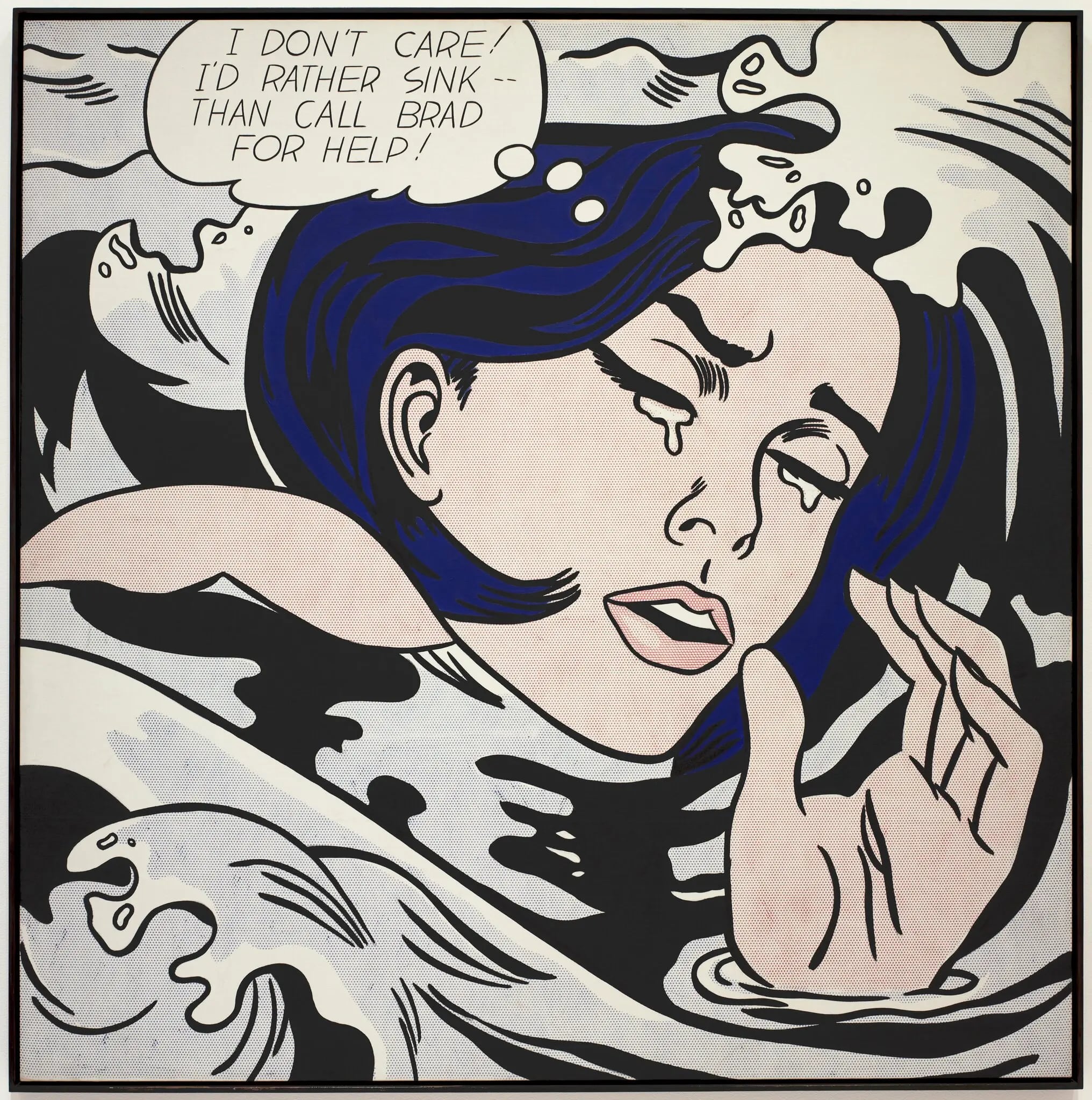 Lichtenstein, “Drowning Girl”, 1963 (Crédito: Sucesión de Roy Lichtenstein; Museo de Arte Moderno/con licencia de SCALA/Art Resource, NY; a través del Museo Whitney de Arte Estadounidense, Nueva York)