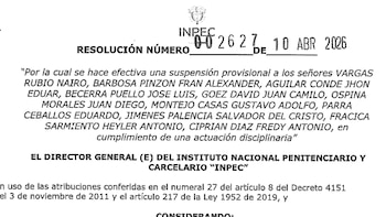 El Instituto Nacional Penitenciario y Carcelario (Inpec) suspendió a 11 funcionarios tras corroborar el ingreso de objetos no autorizados al penal - crédito Inpec