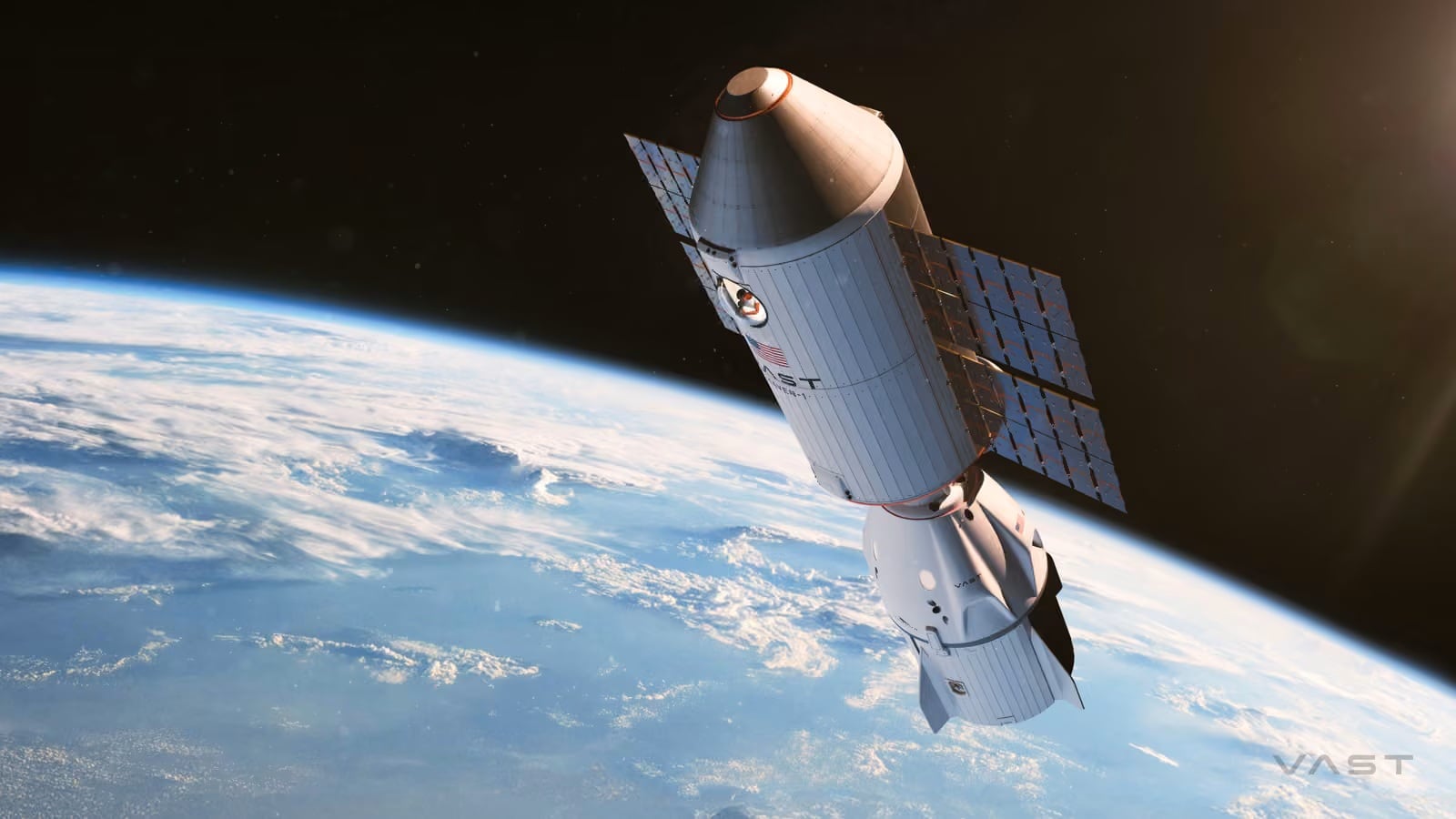 La colaboración entre el Reino Unido, Vast y SpaceX busca reunir a cuatro profesionales en un entorno orbital adaptado (Vast)