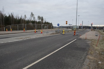 Barricadas en Lappeenranta, ciudad finlandesa