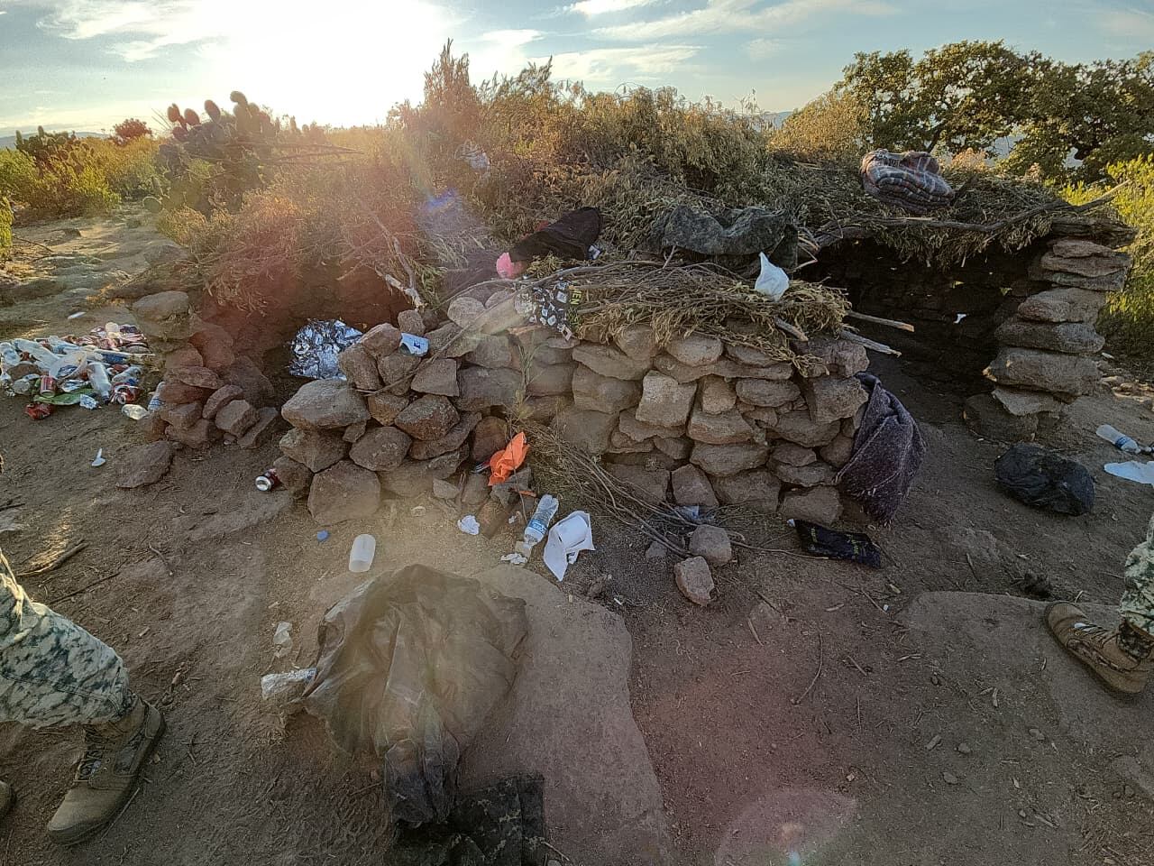 campamento destruido en Zacatecas (Guardia Nacional)