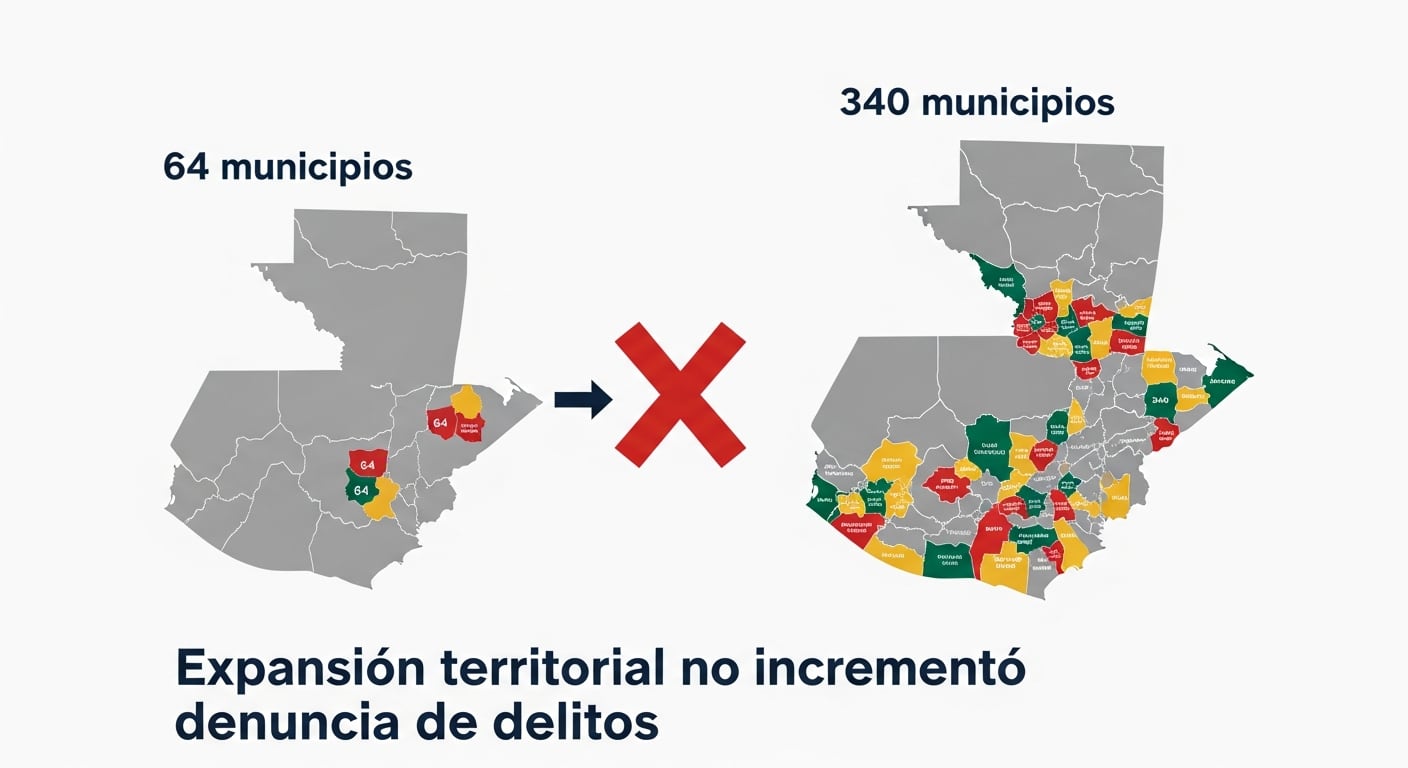 El Ministerio Público aumentó su cobertura de 64 a 340 municipios, pero la expansión territorial no incrementó la denuncia de delitos.