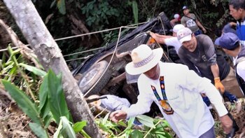 Campero cayó a un abismo