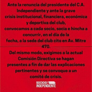 El folleto de la agrupación