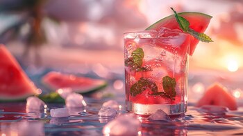 Licuar sandía con frutas como