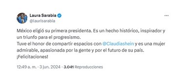 Trino de Laura Sarabia sobre
