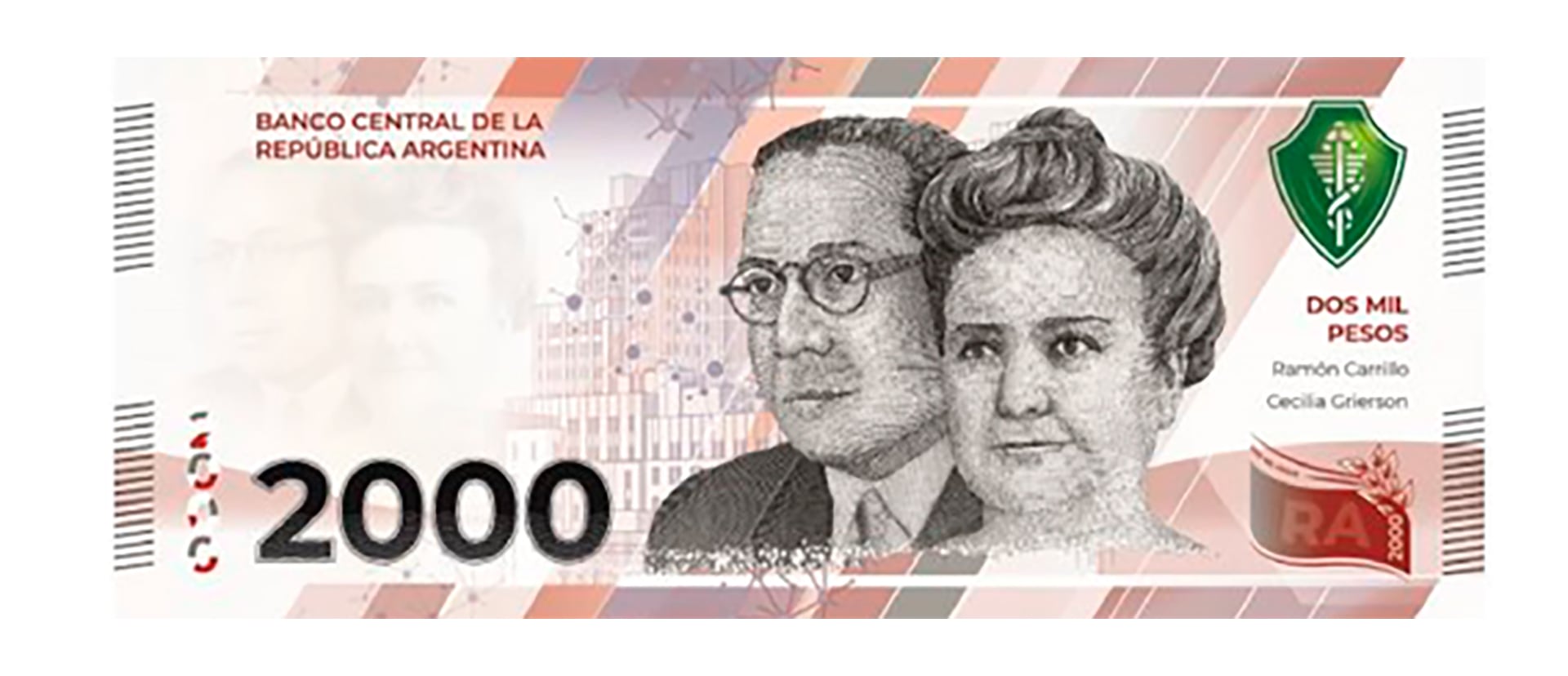 El 22 de mayo de 2023 comenzó a emitirse el billete de 2000 pesos con los rostros de Carrillo y de Cecilia Grierson, la primera médica recibida en Argentina
