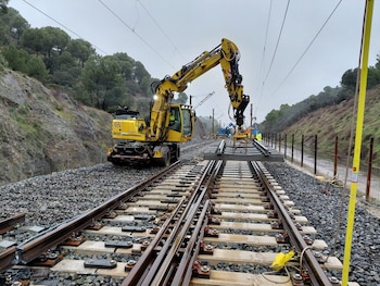 Colocación de traviesas en el