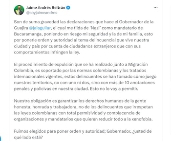 Jaime Andrés Beltrán en X