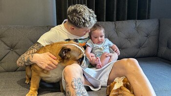 Garnacho junto a su hijo