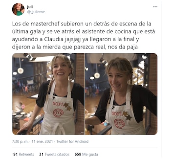 El tuit de un backstage