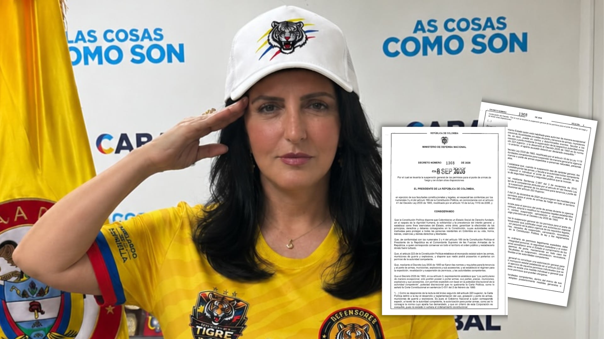 María Fernanda Cabal afirmó que el porte legal de armas daría más opciones de defensa a las mujeres para defenderse - crédito mariafernandacabal/Instagram - Dapre