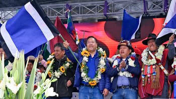 Luis Arce en el festejo