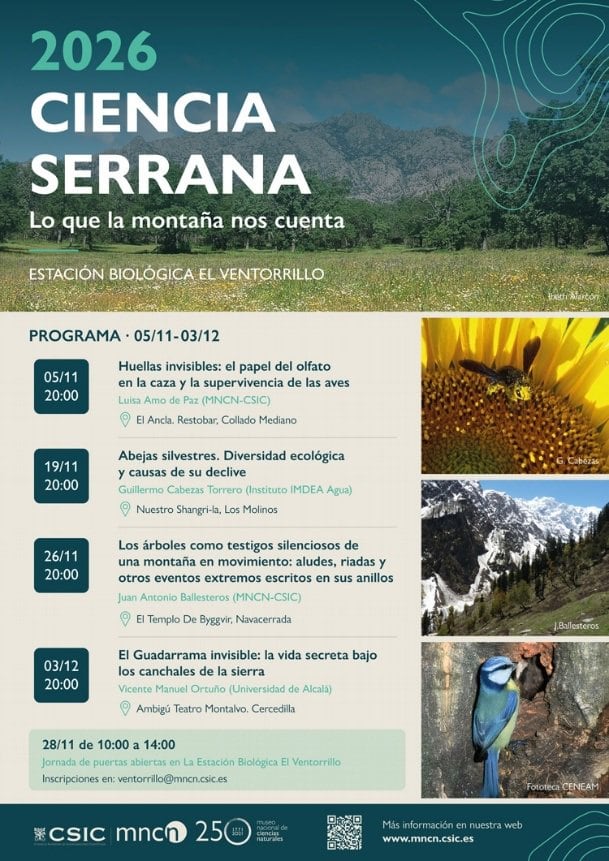 El MNCN lanza una nueva edición de 'Ciencia Serrana', con actividades hasta el 3 de diciembre en la sierra de Madrid