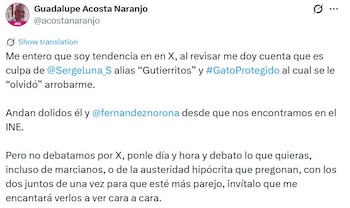 Acosta Naranjo cuestionó la disposición