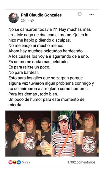 Phil Claudio González se descargó