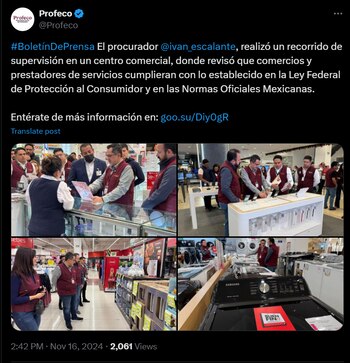 Personal de Profeco realiza recorridos