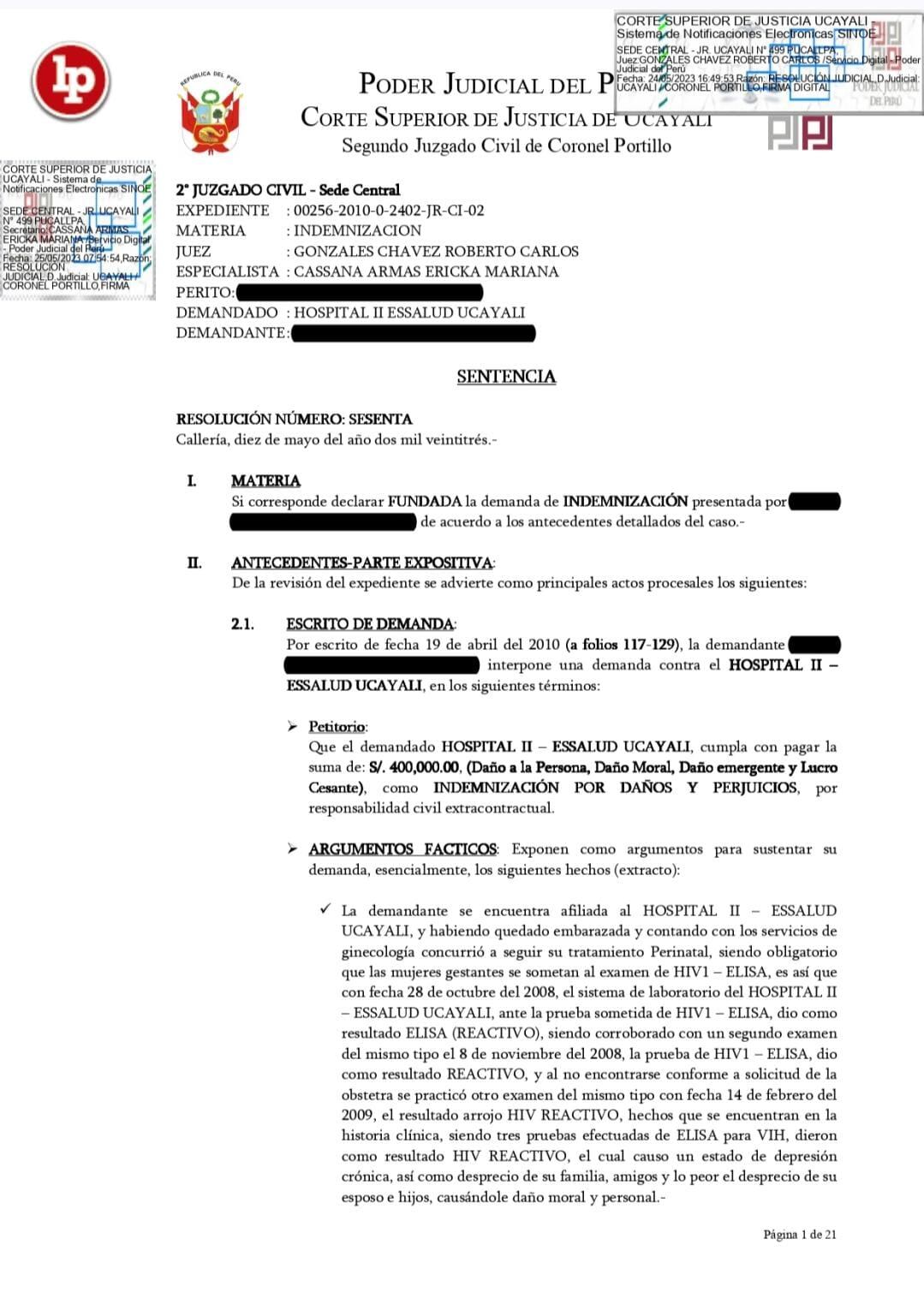 Resolución del Poder Judicial