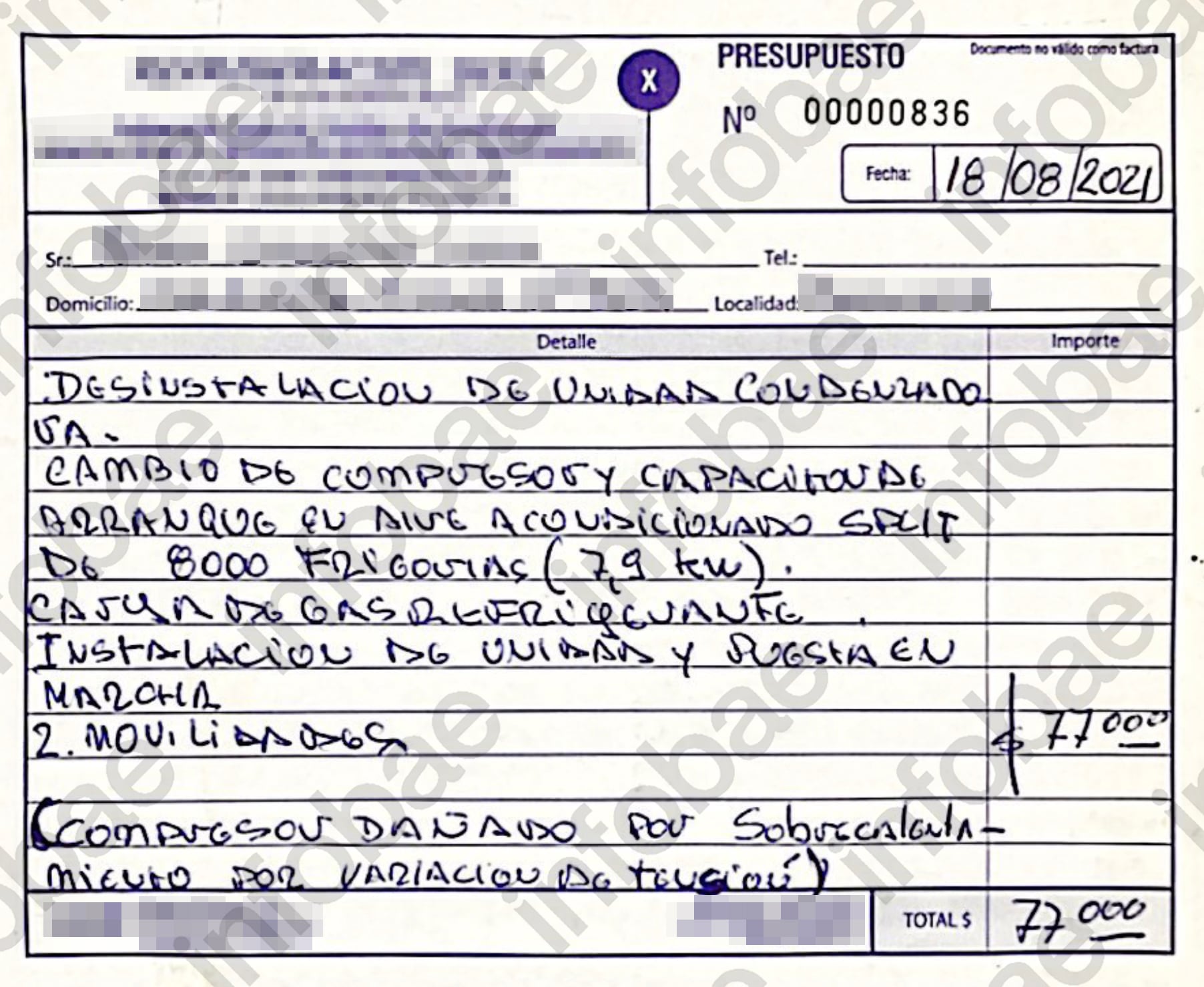 La demanda reclamó una indemnización por la rotura de un aire acondicionado y la pérdida de alimentos congelados. (Poder Judicial)