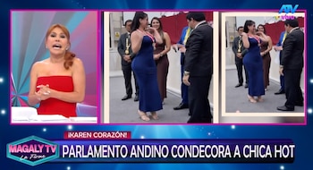 Magaly Medina arremete y cuestiona para qué sirve el Parlamento Andino y sus condecoraciones. Captura: Magaly TV La Firme.
