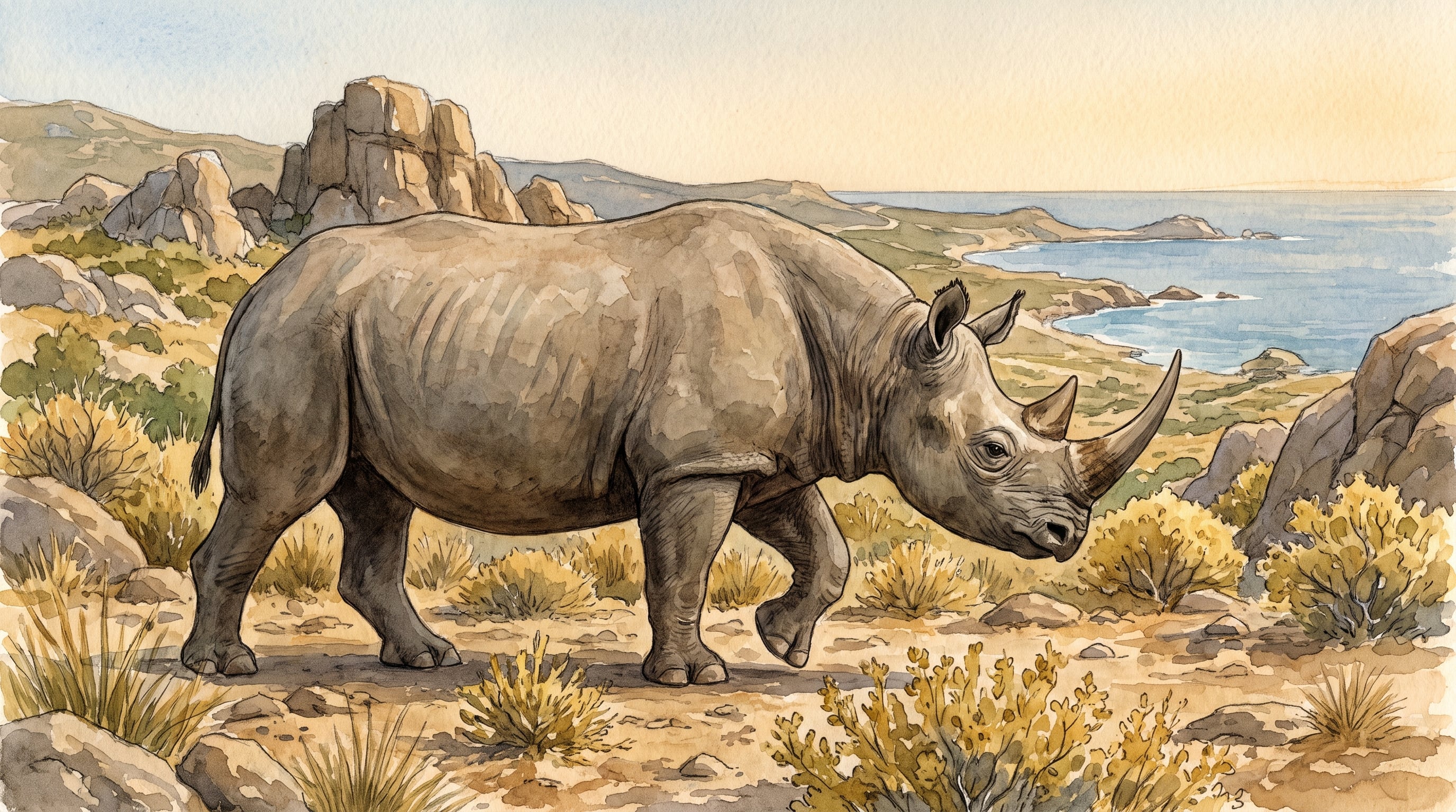 El examen morfológico del fósil confirmó que pertenece a la especie Dihoplus pikermiensis, un rinoceronte de dos cuernos del Mioceno tardío (Imagen Ilustrativa Infobae)