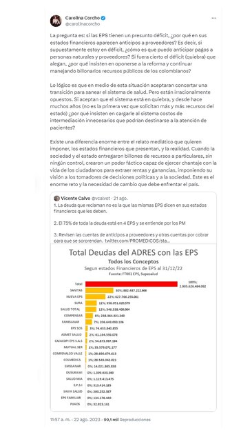 La exministra de Salud de
