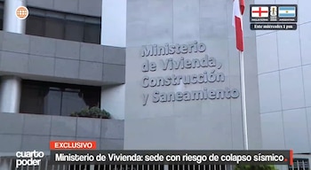 Cuarto Poder revela peligro en sede del Ministerio de Vivienda: inmueble adquirido al Banco de la Nación enfrenta emergencia estructural. Captura: américa TV.
