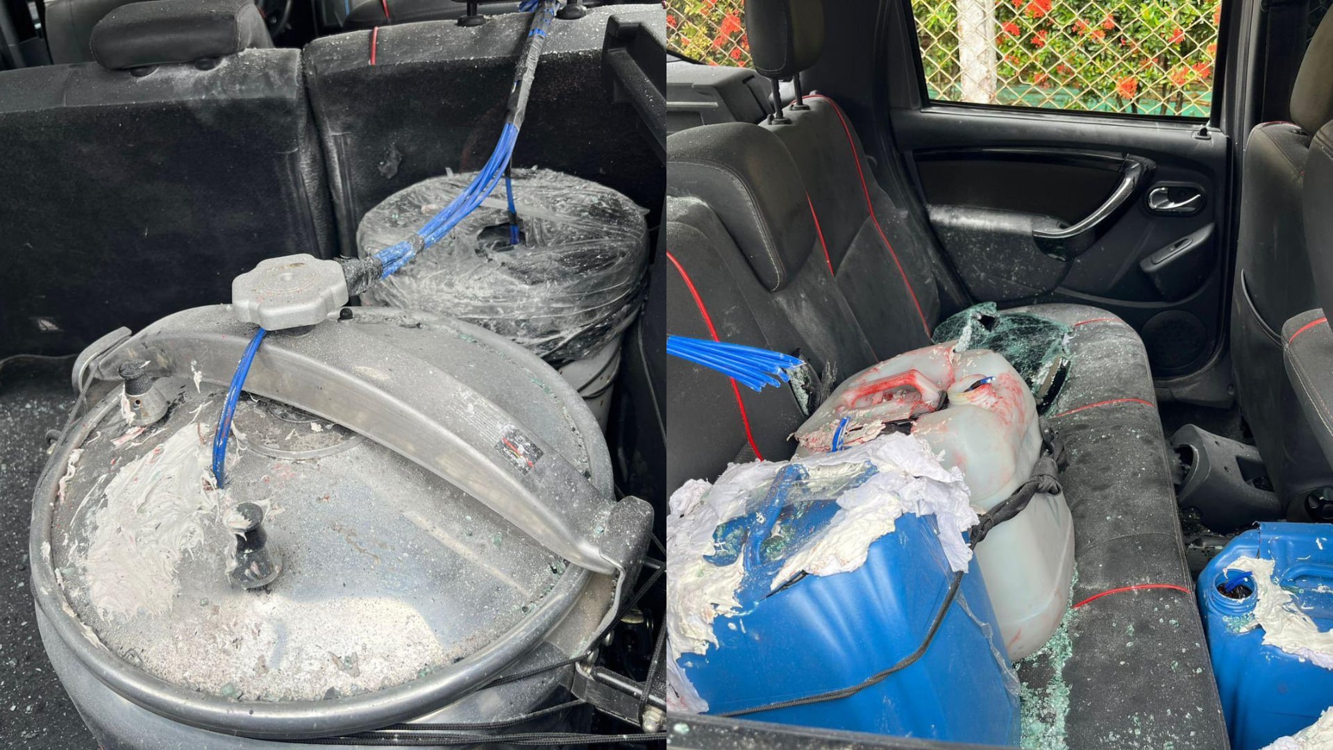 Estas son imágenes del artefacto detonado - crédito @dona_pily2/X