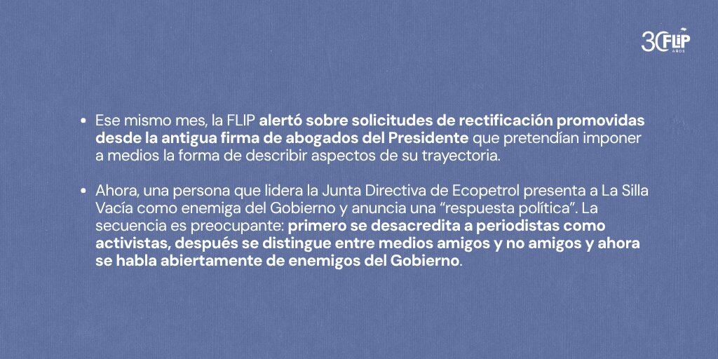 La Flip cuestionó la Directiva Presidencial 01, y pidió no calificar a los medios de comunicación como