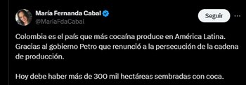 María Fernanda Cabal aseguró que