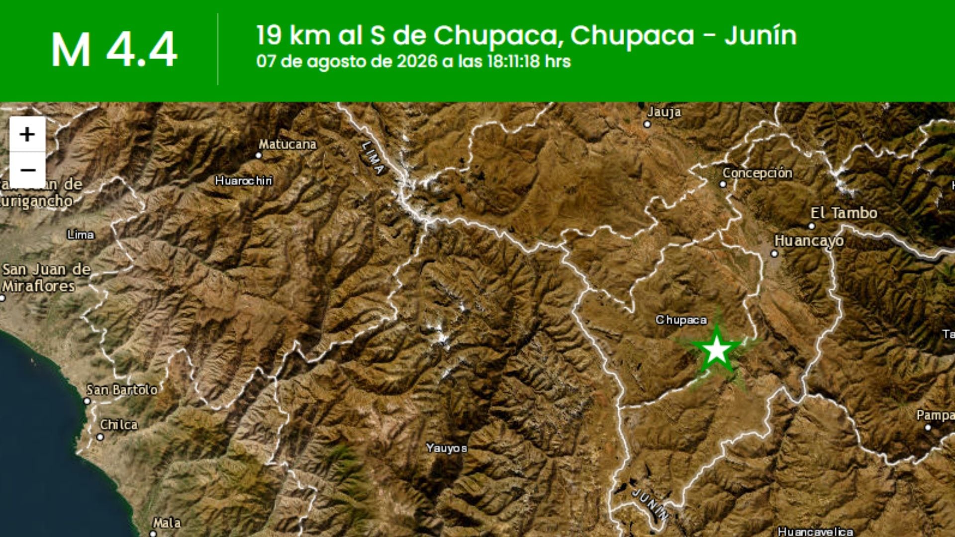 Temblor HOY en Perú EN VIVO: último sismo en Junín, epicentro y reporte del IGP del viernes 7 de agosto de 2026