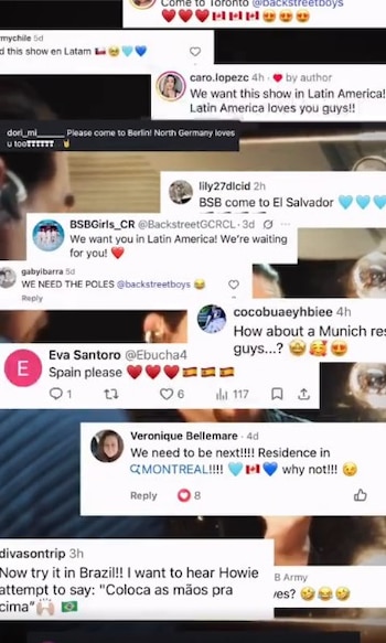 Fans de Backstreet Boys enloquecen y piden una gira por Latinoamérica: “Perú, Brasil, México, Ecuador”. Captura: IG Backstreet Boys.