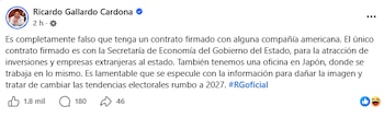 Facebook: Ricardo Gallardo Cardona