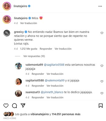 Este fue el comentario de Rendón y algunas de las reacciones que recibió | Captura de pantalla