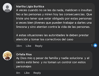 Reacciones de ciudadanos en redes