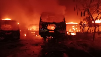 Incendio en portal de Metrolínea