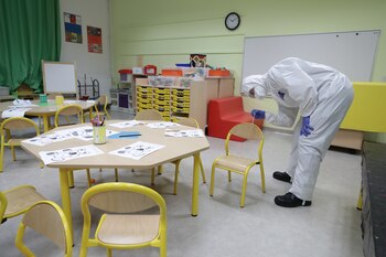 Un bombero de Marins-Pompiers de