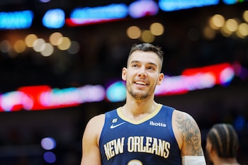 Willy Hernangómez en un partido con los Pelicans (Andrew Wevers-USA TODAY Sports)