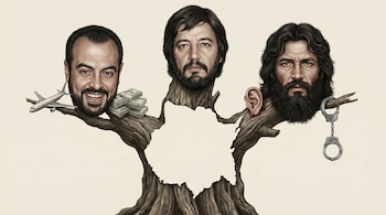 Ilustración: Árbol con el mapa de Morelos como tronco. Las ramas muestran los rostros de Amado Carrillo Fuentes, Juan José Esparragoza Moreno y Daniel Arizmendi.