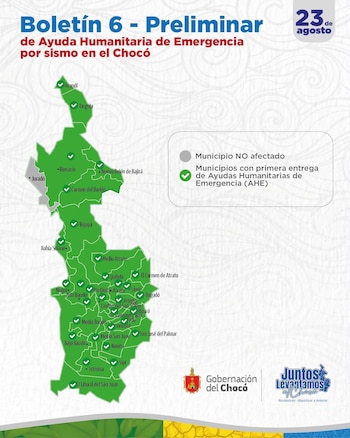 La ayuda humanitaria en Chocó incluyó alimentos, carpas, insumos médicos y maquinaria, con apoyo de la fuerza pública y organizaciones civiles - crédito @NubiaCarolinaCC / X
