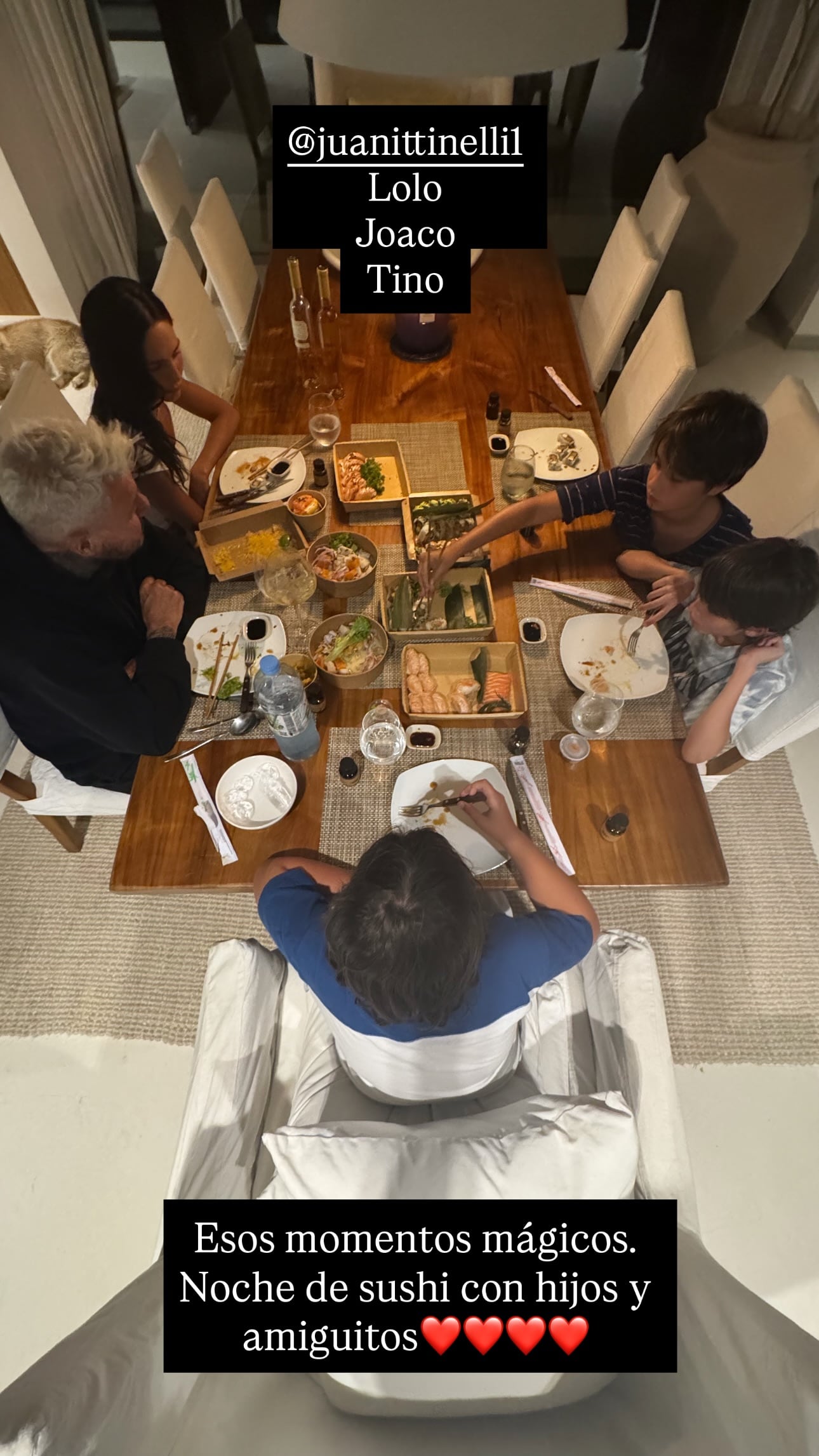 Tinelli valora el bienestar y la importancia de compartir almuerzos y cenas con sus seres queridos durante este período de relax