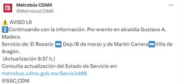 Estado de las diversas rutas