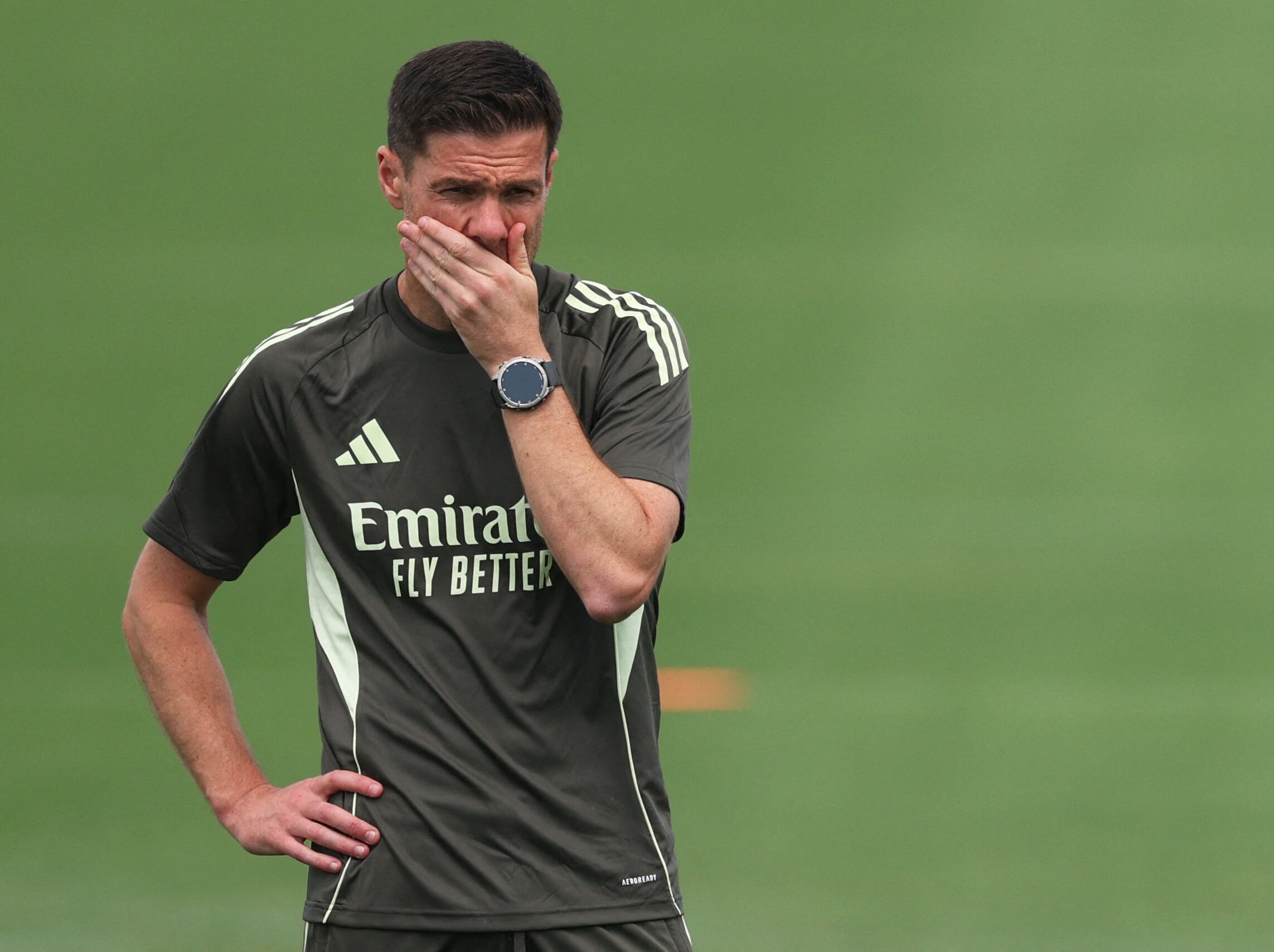 Imagen de Xabi Alonso en un entrenamiento. (Reuters/Hannah Mckay)