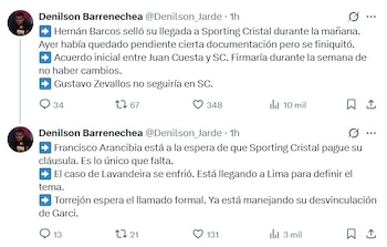 Los cambios de Sporting Cristal para el Torneo Clausura 2026. - captura: Twitter Denilson Barrenechea