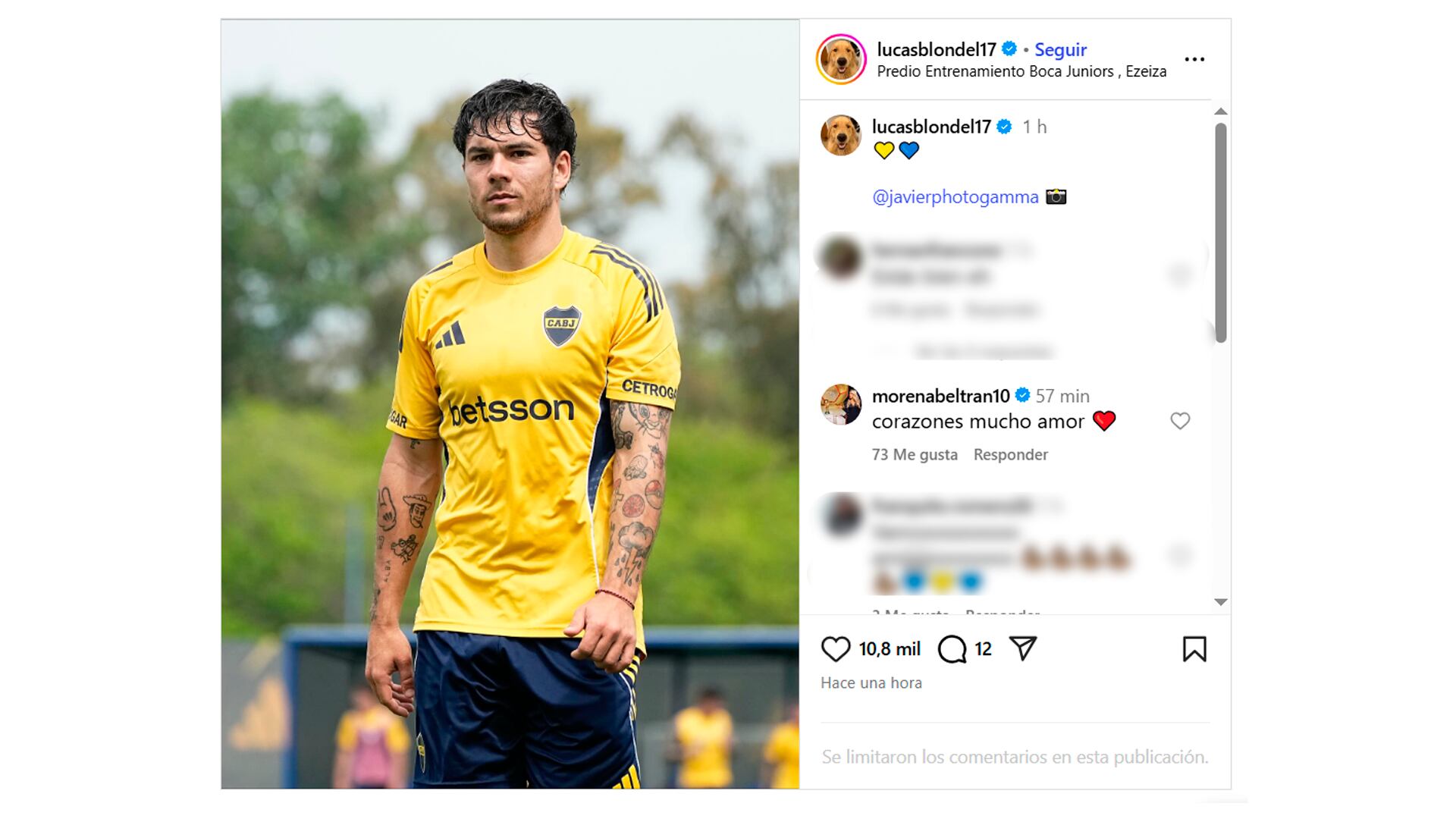 El posteo de Blondel