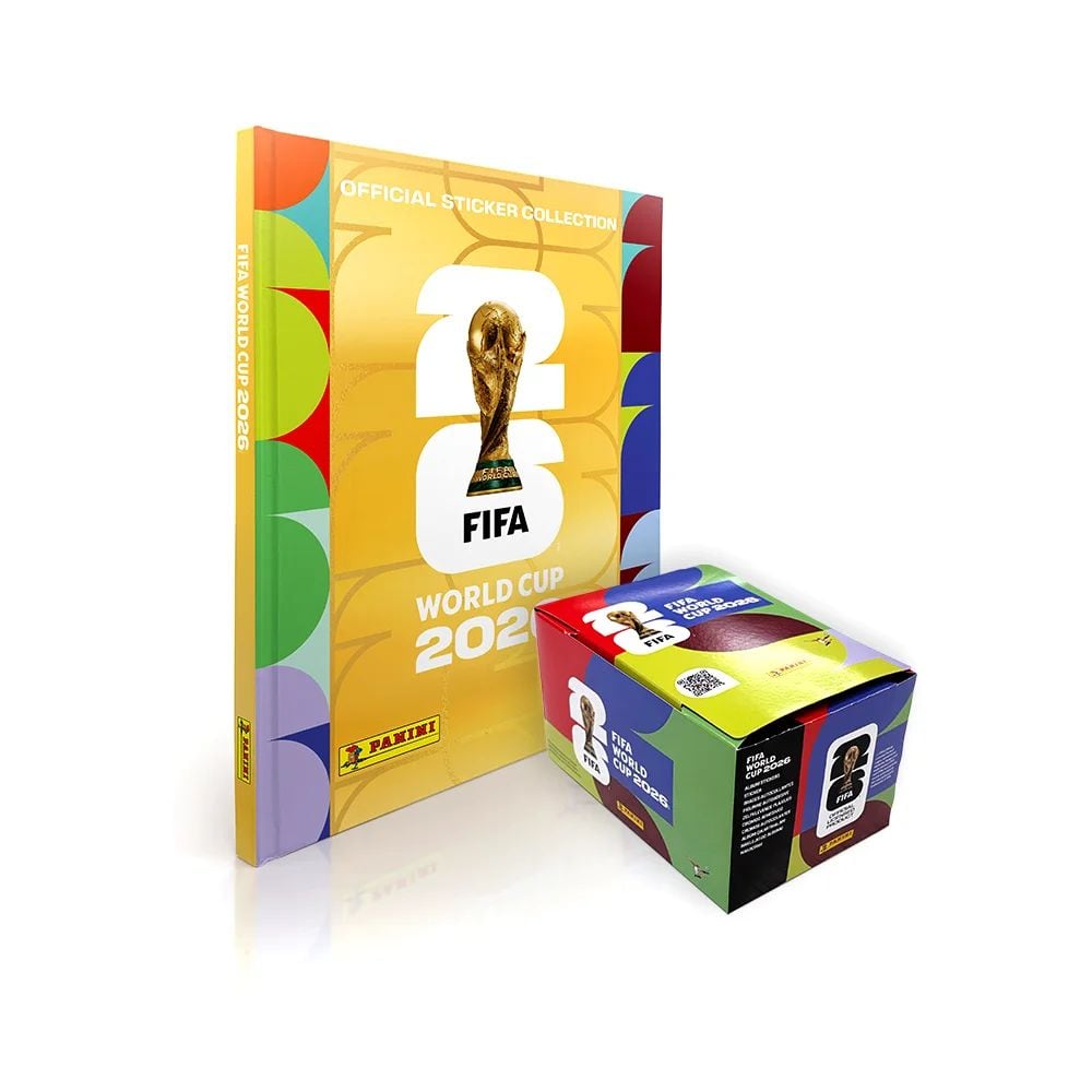 El álbum oficial y un paquetón de figuritas Panini del Mundial 2026 se exhiben, generando expectativa para su inminente venta en Perú. (Redes sociales)