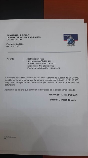 El documento que informa que
