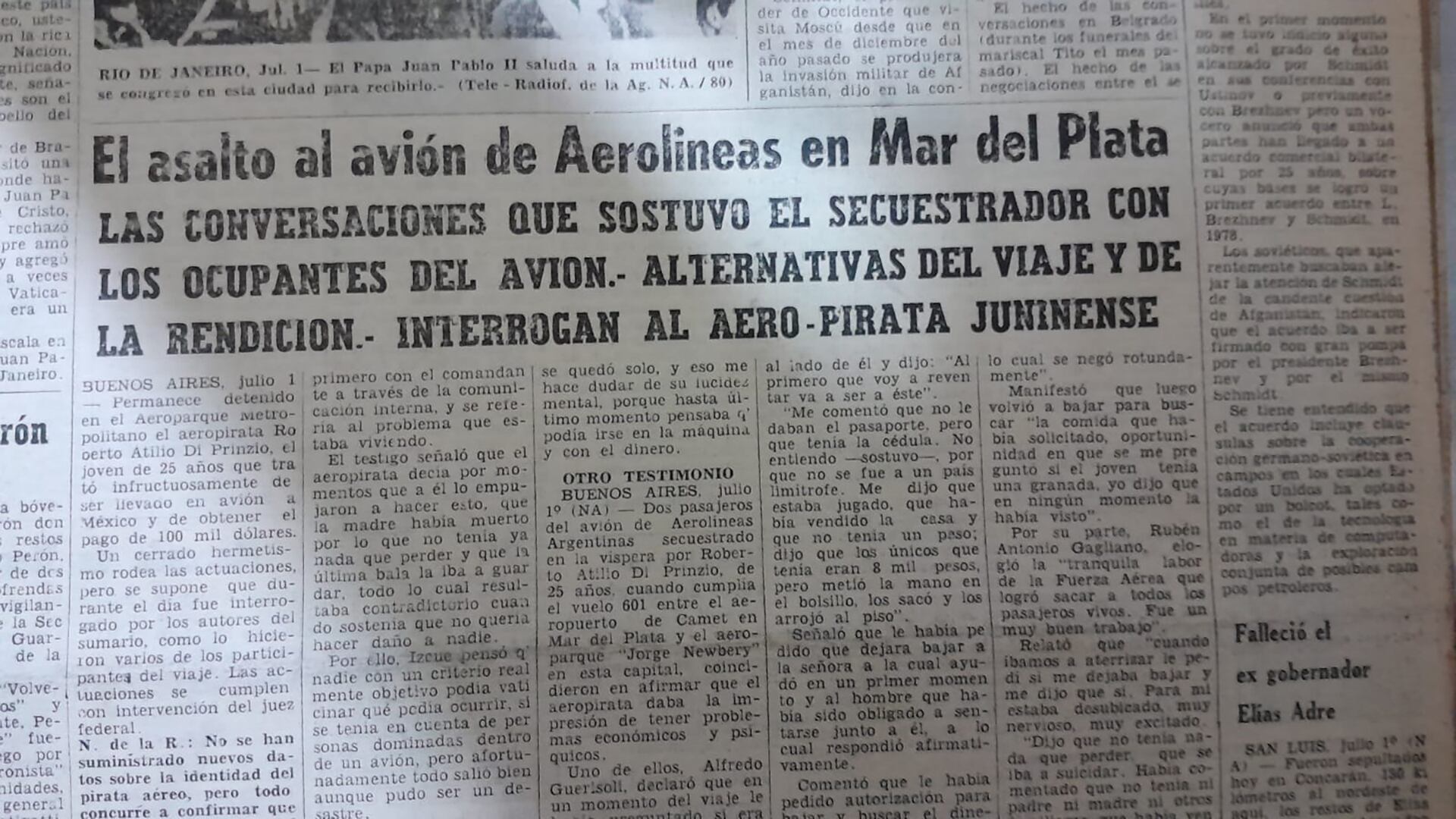 Todos los diarios de Buenos Aires se hicieron eco de la noticia