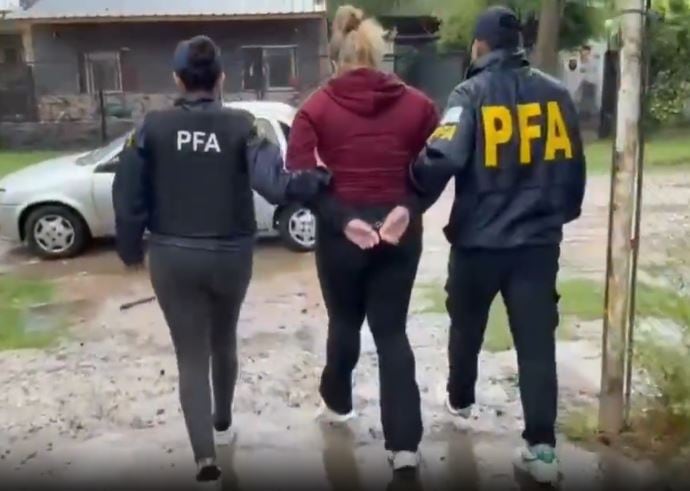 Una de las condenadas el día en que quedó detenida
